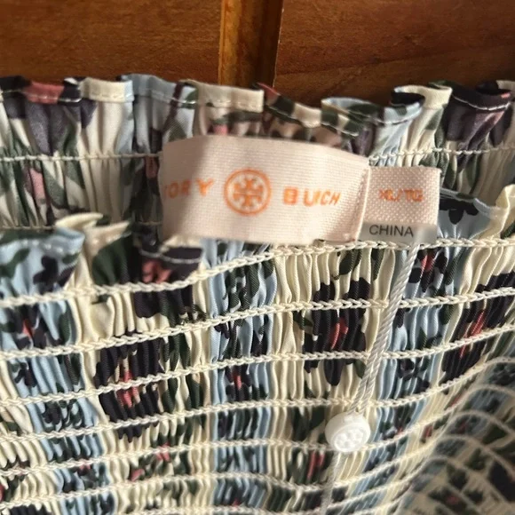 Tory Burch Multicolor floral Smocked BoHo Sun Dress - Picture 7 of 11